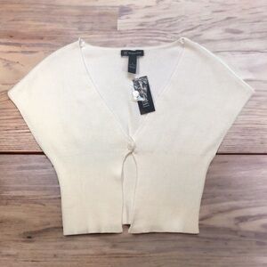 NWT INC INTERNATIONAL CONCEPTS White Short Sleeve Knit Shrug Top Women’s Small